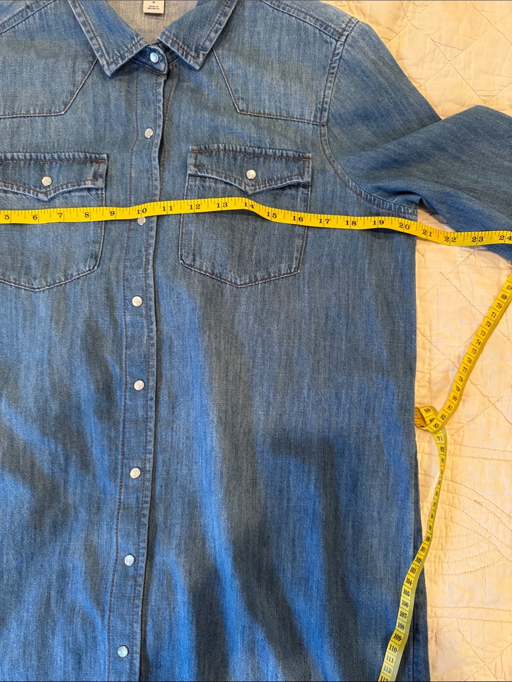 Old Navy Denim Button-Down Midi Shirt Dress in Blue - Picture 4 of 9